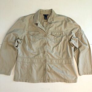 Venezia Jeans Khaki Button-Up Jacket Size 14/16